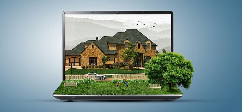 Image of a house on a computer screen