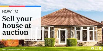 Image of a bungalow for sale by auction. Caption: How to sell your house by auction