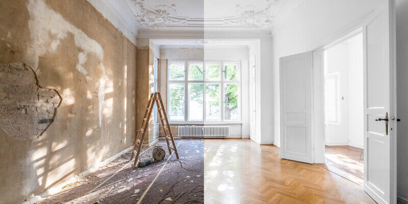 House before and after renovation. How to tell if the house you want to buy has subsidence. 