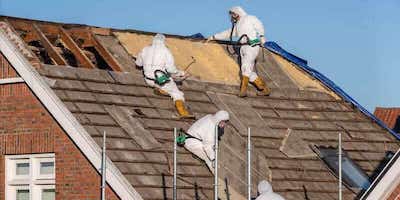 Asbestos contractors safely removing and disposing of an asbestos roof. Do Airey houses contain asbestos?