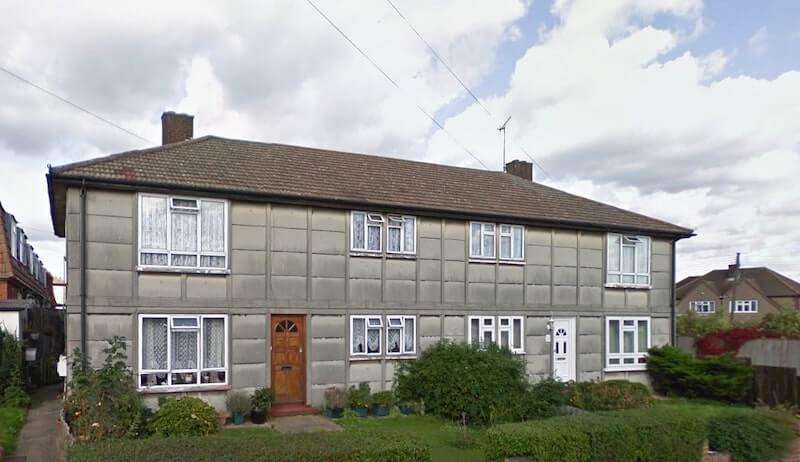Semi-detached Cornish Unit Type 2 houses in their unmodified form.