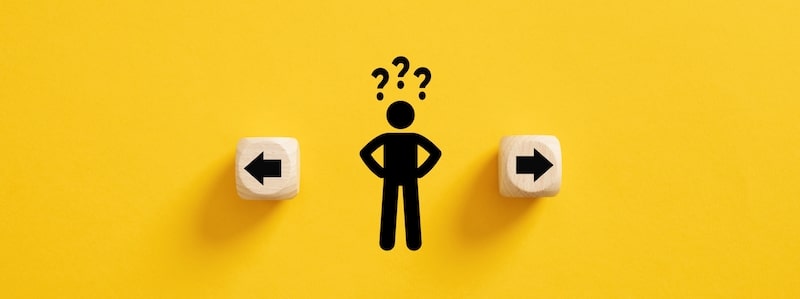 Icon of a person with question marks about their head. Is a companies who buys your house right for you?