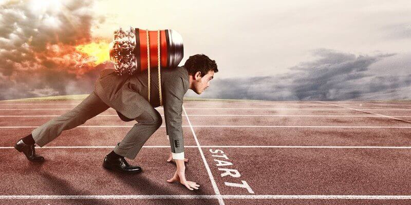 Image of a man with a rocket pack on his back... Auctions sales complete quickly after the auction ends!