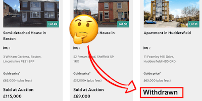 Image of a property withdrawn from an auction. Why does this happen?