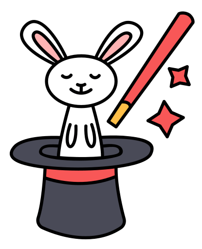 Image of a rabbit coming out of a hat.