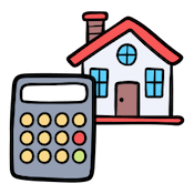 Image of a house and a calculator to symbolise financial difficulties