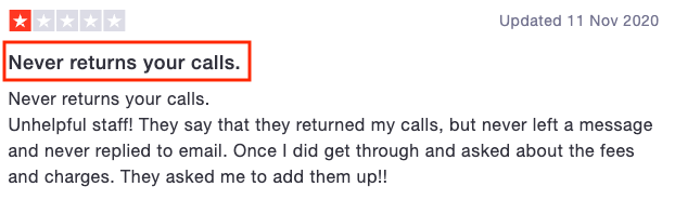 Review of a disgruntled auction seller who never had their calls returned.